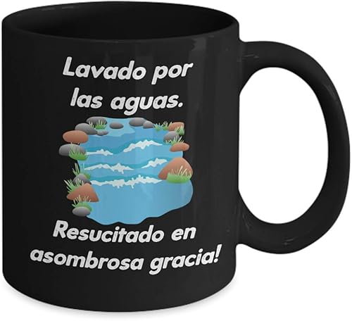 Miniatura 2 de Creator's Cove Regalos cristianas catolica de tasa negra para cafe con versiculos de la biblia en espanol aguas