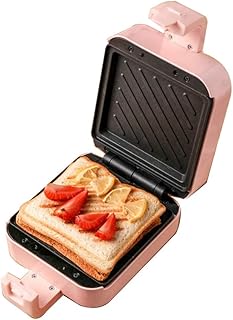 JDKC- Gofrownica opiekacz do kanapek, elektryczna maszyna do panini, do smażenia steków i omletów, kolor: różowy)