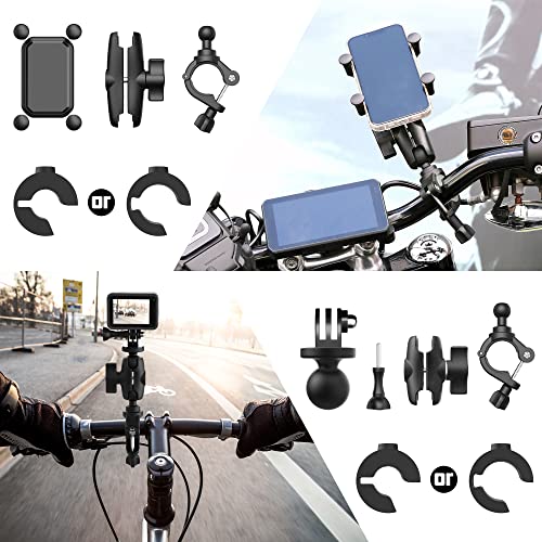 Adracwaro-MotorcycleBikeCar-Mount-Accessory-Kits-Bundle-for-GoPro-DJI-OSMO-Action-Insta360-SJCAM-and-Mobile-Phones-Including-Super-Clamp-Handlebar-Mount-Car-Suction-Cup-Mount-Phone-Holder