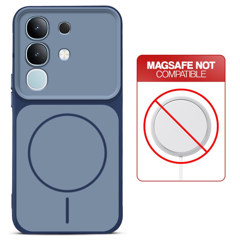 Image of Modern & Minimal Design Back Case and Cover for VIVO T4X| Shockproof Slim Design |Matte Finish Anti-Slip Durable Mobile Cover | TPU + Pc Cover | Blue