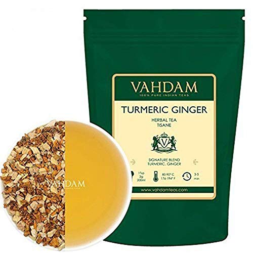Vahdam, Turmeric Ginger Herbal Tisane (7Oz, 100+ Cups) & Himalayan Green Tea (3.53Oz, 50+ Cups)- 100% Natural Green Tea & Herbal Tea I Antioxidant Rich I Iced Tea Or Brew Hot I Detox & Weight Loss #TOP2