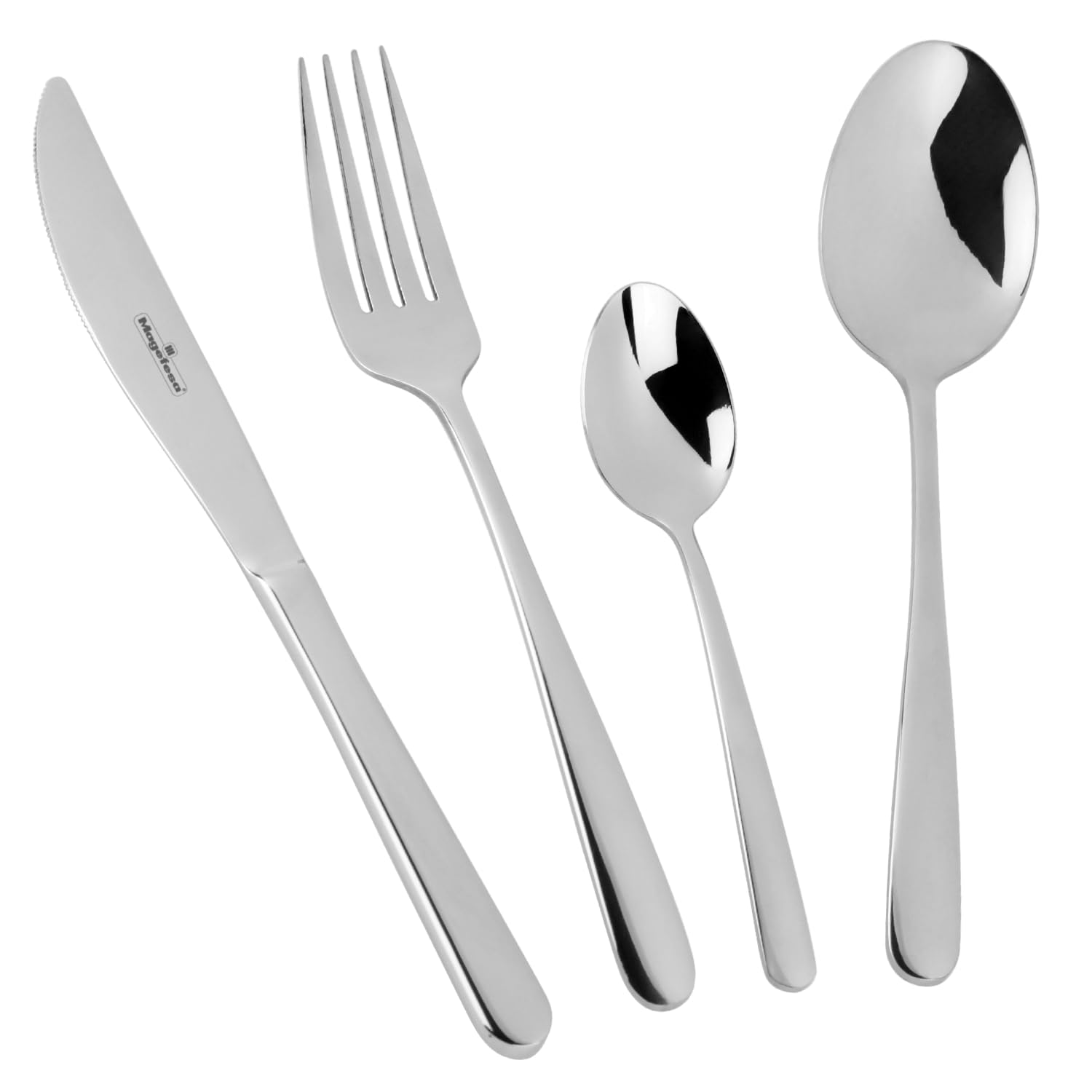 Magefesa Vera - Ménagère 24 pièces, 6 cuillères, 6 fourchettes, 6 couteaux de table, 6 cuillères à café/thé, acier inoxydable, pour 6 convives