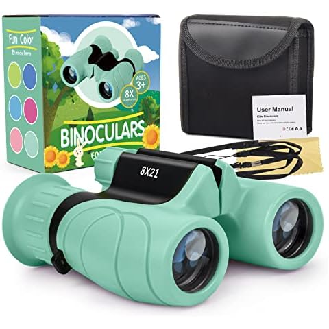 MAKINO Binoculars for Kids, Gifts for 3-12 Year Boys Girls, Compact Kids Binoculars 8x21 High-Resolution for Bird Watching, Camping, Exploration, Hiking, Hunting, Sports Events and Safari Park Cover