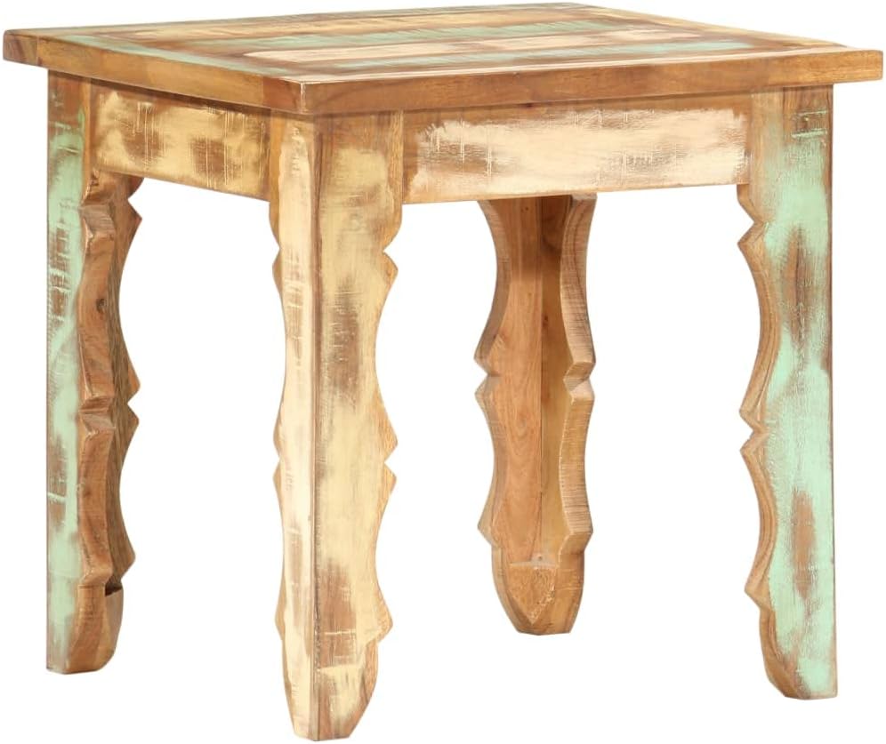 vidaXL Solid Reclaimed Wood Square Coffee Table - Antique Finish Handmade Accent Piece for Living Room, Lounge, Library
