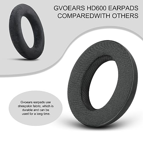 Almohadillas de repuesto Gvoears nuevas en 2023 para auriculares Sennheiser HD650/HD600/HD660S/HD545/HD525/HD535, almohadillas para orejas también compatibles con MassdropX HD6XX/HD58X y HD580/HD565 Jubilee, espuma viscoelástica, color negro miniatura 5