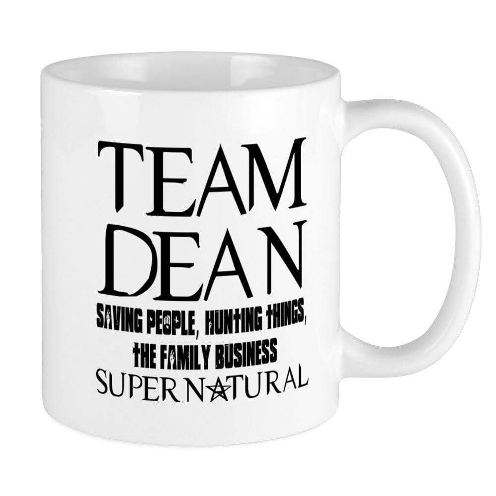 GIVEMEFIVER 11oz Mug Team Dean Supernatural Printed Coffee and Tea Ceramic Mug- 320 ML Ceramic Coffee Mug 3968