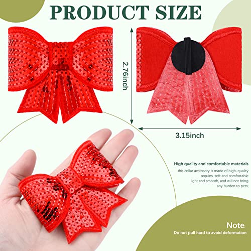 Jutom 40 Pcs Sequin Dogs Collar Bow Ties Sequin Attachment Slide Dog Collar Removable Bowties With Elastic Bands Adjustable Pet Dog Bowties Holiday Dog Grooming Bow Ties For Small Dog Collar Charms #TOP2