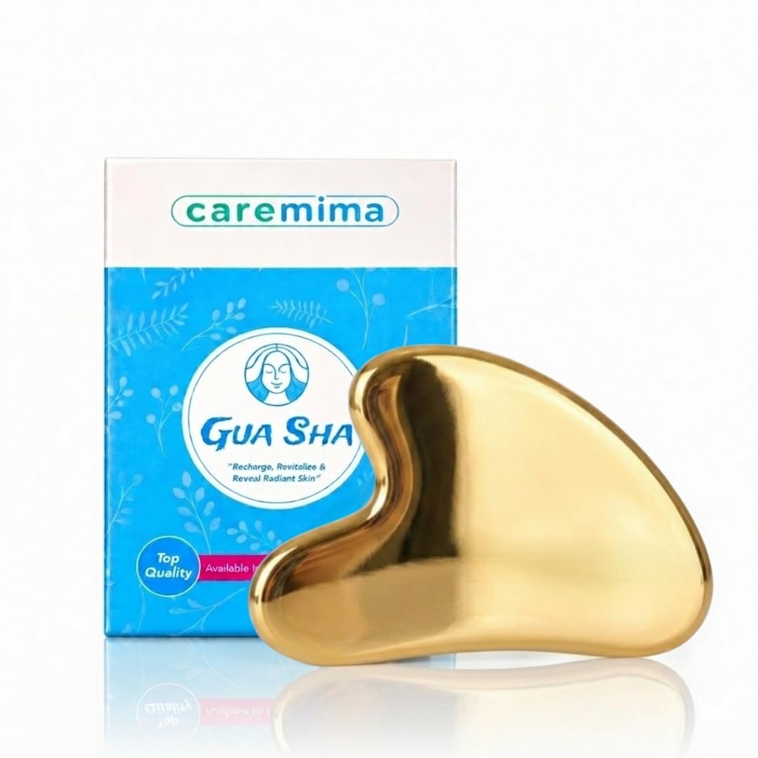 CAREMIMA Kansa Gua Sha Face Massager Tool for Glowing Skin | Reduces Stress, Wrinkles & Undereye Puffiness | Natural Face Sculpting & Lifting Tool for Men & Women