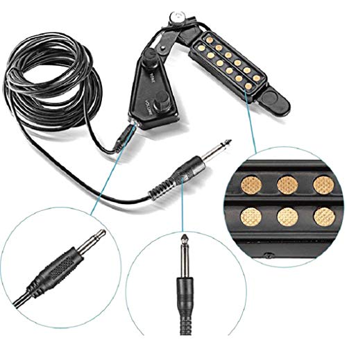 Folk Guitar Furo sadio Captura de 12 buracos de tom Volume Controller guitarra captador Acessórios I
