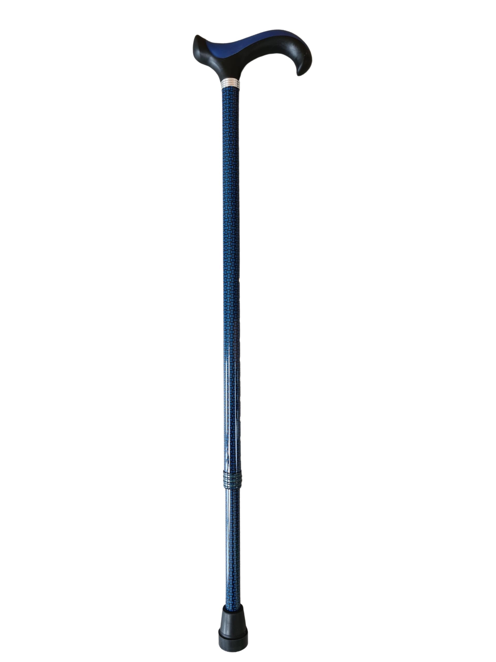 Stock-Fachmann® Bastone da passeggio in metallo leggero Blue Vine in alluminio, con cuscinetto ammortizzante in gomma, 10 posizioni, regolabile in altezza, da 76 cm a 98 cm, peso netto: 350 g, portata