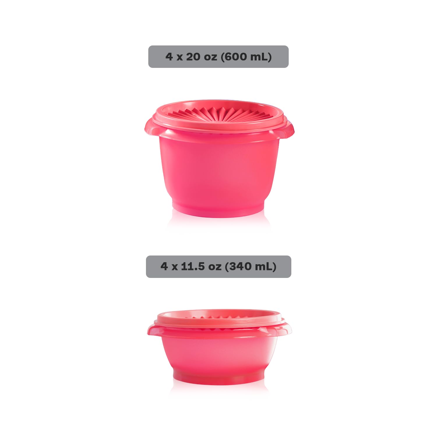Tupperware Heritage Collection, 16-teiliges Frischhaltedosen-Set in Vintage-Rosa, spülmaschinenfest und BPA-frei (8 Behälter, 8 Deckel)