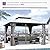 PURPLE LEAF 12'x12' Hardtop Gazebo with Lights Heavy-Duty Galvanized Steel Double Roof Outdoor Patio Gazebo Including Netting and Curtains for Garden Lawn Backyard Grey