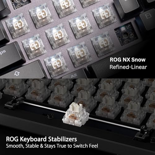 ASUS ROG Strix Scope II 96 Wireless Mechanical Gaming Keyboard – 96% Full-Size, Tri-Mode Connectivity, Hot Swappable Pre-lubed ROG NX Snow Linear Switches, PBT Keycaps, RGB, PC/Mac Support-Black - Image 6