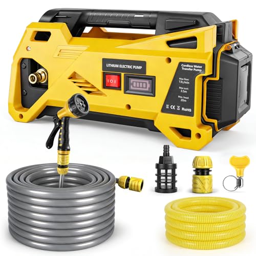 Pompe à eau compatible avec batterie DeWalt 20 V, pompe électrique auto-amorçante sans fil pour maison, piscine, camping-car, jardin, jacuzzi, étang, aquarium (sans batterie)