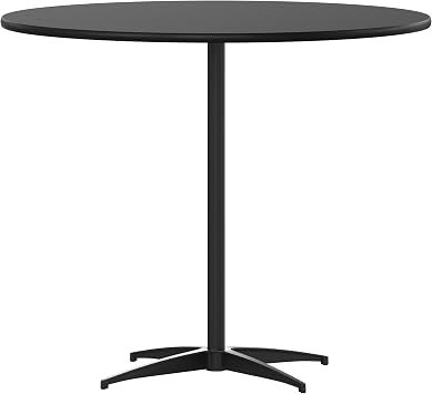 Flash Furniture 36 in Wood Round Cocktail Table, Black