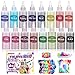 Anpro Teinture Textile 16 Couleurs, 148pcs Kits de Tie Dye kit, 100 ML/Bouteille 16 Types de colorants Textiles tie-Dye Brillants, Kits d'art tie-Dye adaptés aux Enfants et aux Adultes