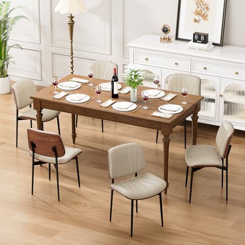 YaFiti Dining Chairs Set of 6, Mid Century Modern PU Leather Kitchen Chairs