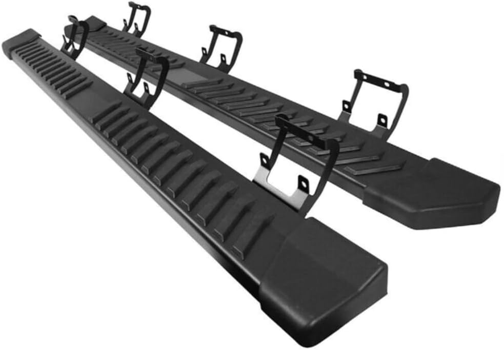 2pcs 6" Step Nerf Bars Running Board Left Driver Right Passenger Side Stainless Steel Black for Super Crew Cab FZ5SSBFF15015CCVBK FL3Z-16450- FL3Z-16450-EC