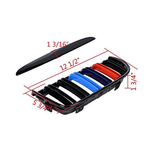 Astra Depot Glossy Black M-Color Front Kidney Grille Grill For E90 323I 325Xi 330I 328I 328Xi 335I 335Xi Pre-Lci (Double Line) #TOP2