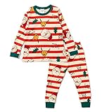 Nuribom Schlafanzug für Jungen und Mädchen - Kinder Baumwolle Pyjama 90-140 (Let it Snow, 130)