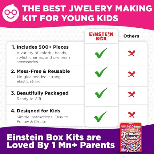 Image of EINSTEIN BOX Jewellery Making Kit | Toys & Games for Girls 7-14 Years with Beads & Charms | DIY Art & Craft & Bracelet Kit | Gift for Girls Age 8-12 |