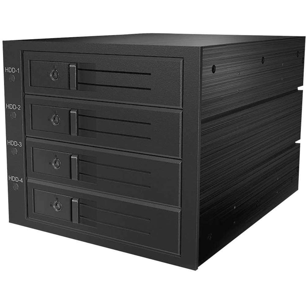 Icy Box IB-564SSK Boîtier pour 4 x Disques durs 3,5" 3 Baies 5,25" SATA/SAS I/II/III Noir