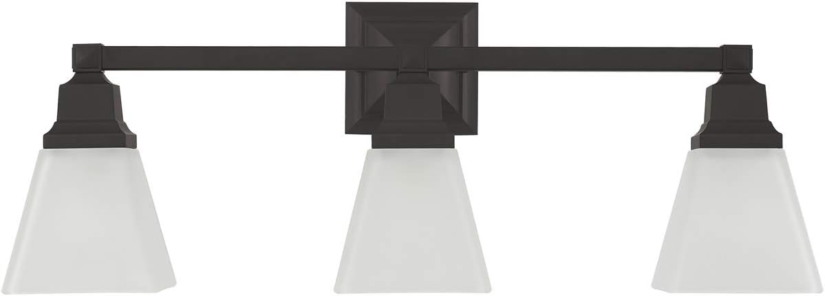Livex Lighting 1033-07 Mission 3-Light Bath Light, Bronze, 25.25 x 7.75 x 9.5