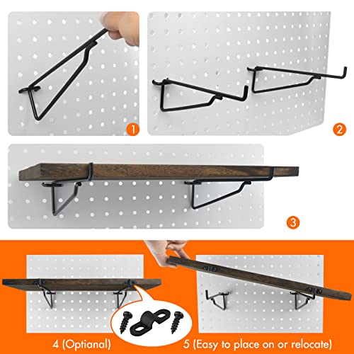 G.core 2 Pack Pegboard Shelf Assembly, Peg Hooks Assortment Organizer Accessory, Various Tools Storage Arrange System Kit, For Garage Craft Workshop Workbench Hobby Office #TOP3