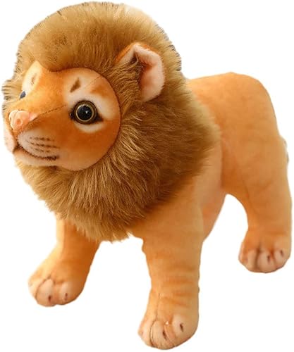 Juguete de peluche de león, león de peluche dorado, animales de simulación de felpa de 11 pulgadas, regalos realistas de león de peluche para niños