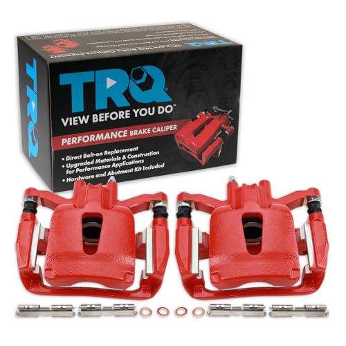 Image of TRQ Performance Rear Driver and Passenger Side Brake Caliper Set Compatible with 12-14 Ford F-150 15-17 F-150 with Manual Parking Brake 18 F-150 Raptor