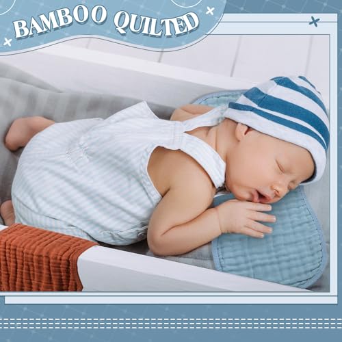Image of Frienda 8 Pack Muslin Burp Cloths for Baby Large 20 x 10 Inch Cotton Burp Rags for Spit up Drool Absorbent Soft Multicolor Wash Cloths Diapers for Newborn Girl Boy Essential Shower Gift(Retro Color)
