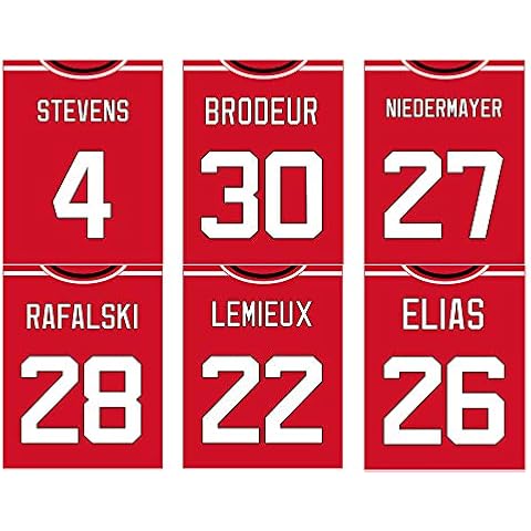 TnT Prints New Jersey Devils Poster, New Jersey Devils Wall Decor, New Jersey Devils Prints, Hockey Poster, NHL Posters, Devils Poster, Devils Decor - Set of 6 (8x10) - Unframed Cover