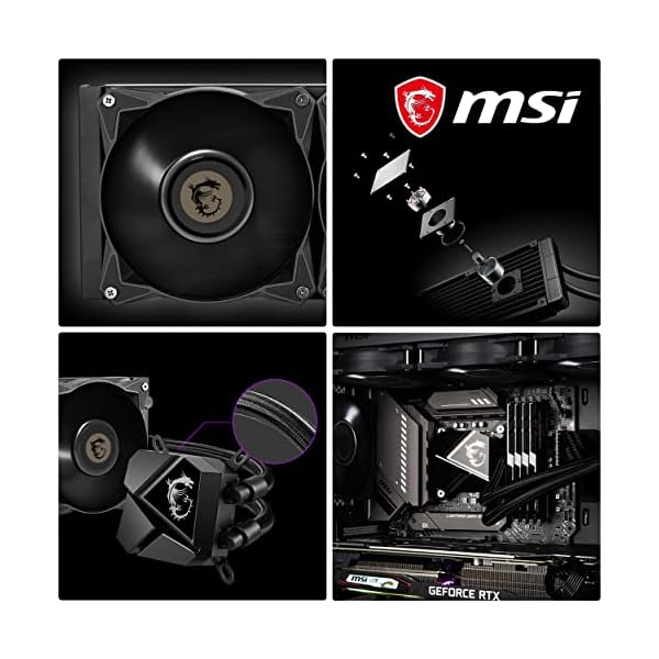 MSI MAG CORELIQUID P240 - Refrigeración Líquida AIO CPU, Radiador de 240, Radiador Pump Design, Ventiladores 2 x 120mm, LGA 1700) negro - Image 4