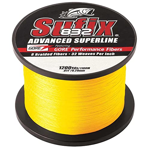 Sufix 832 Braid 6 lb Hi-Vis Yellow - 1200 Yds