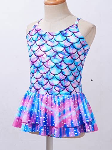 Toddler Girl Swim Dress Fish Scale Swimsuits for Girls One Piece Swimwear Sleeveless Beach Bathing Suit4