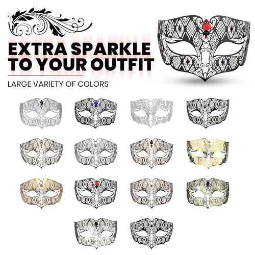 Luxury Mask Diamond Design Laser Cut Veneziano Maschera - 8