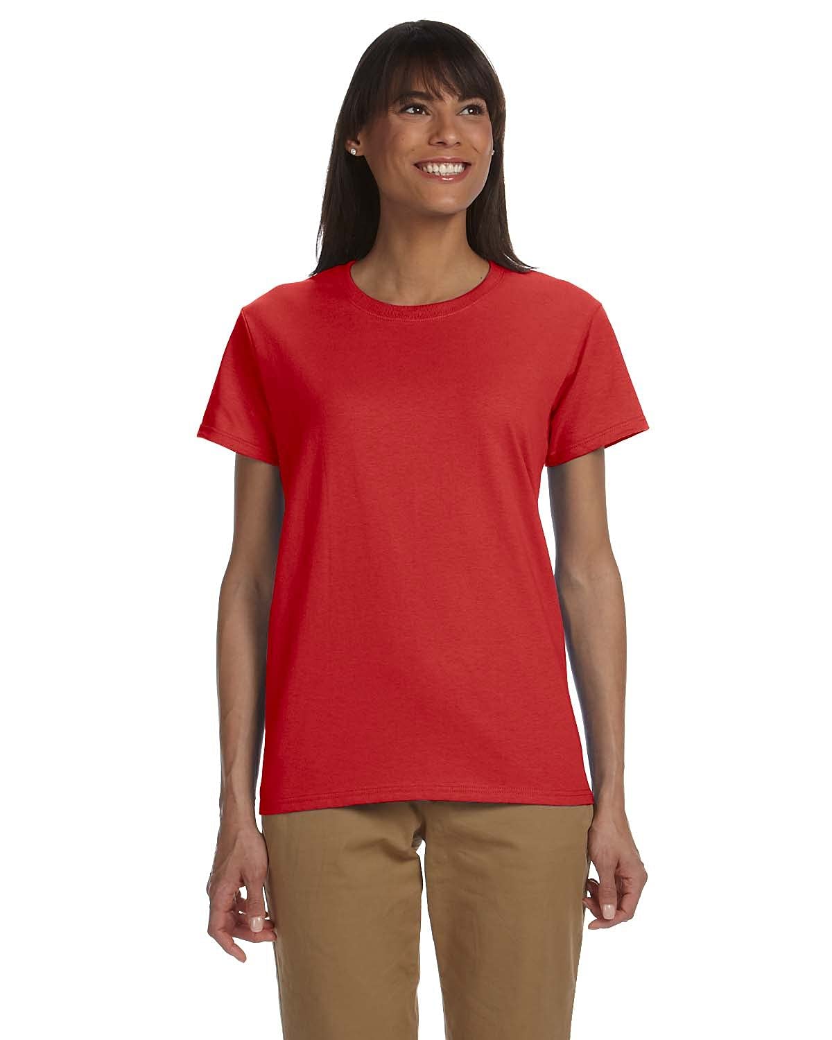 Gildan - Ladies Ultra Cotton 100% Cotton T-Shirt. 2000L L Red