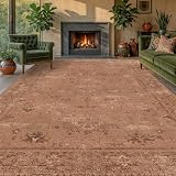 TALANOVA Terracotta 8x10 Washable Area Rugs for Living Room, Non-Slip Low Pile Rust...