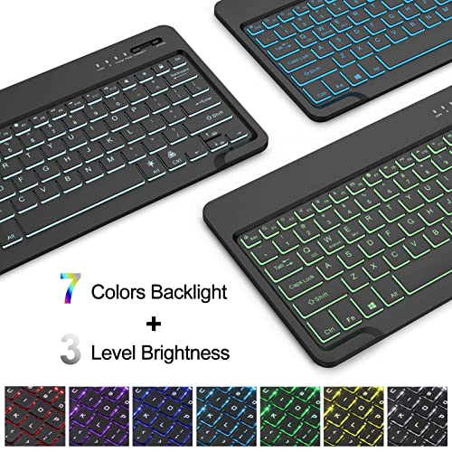Image of Samsung Galaxy Tab S8+ /S7 FE 2021 /S7 Plus 2020 Case, Detachable Bluetooth Backlit 12.4 inch Keyboard Protective Cover with S Pen Holder, Black(Tab Not Included)
