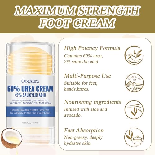 Fußcreme Trockene Füße Fusscreme Sehr Trockene Füsse Hydrating and Anti-Cracking Foot Cream Aktualisierung Feuchtigkeitsspendende und Anti-Riss-Fußcreme Fußpflegecreme Lindert Trockenheit. – Bild 4