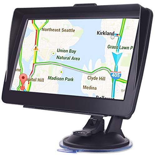 LPWCAWL GPS para Coche De 7 Pulgadas, Sistema De Navegaci�n GPS, Navegador Satelital con Pantalla T�ctil y Visera, Mapas 2D/3D, B�squeda De C�digos Postales, Gu�a De Voz