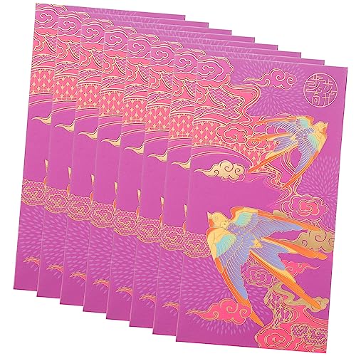 HYTROVE 8個お年玉袋 おしゃれな箔文字入り 新年祝儀袋 伝統的な春祭り用縁