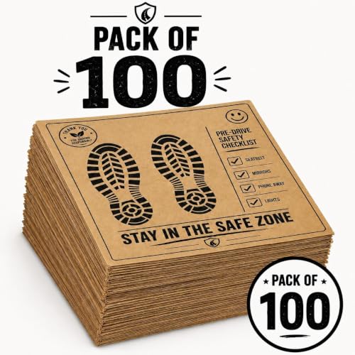 Image of HOMNIX 100 Pcs Disposable Paper Car Floor Mats Biodegradable Foot Mats for Car Interior - Universal Fit for All Cars, SUVs & Trucks Thank You Car Paper Mat (Size 55 x 33 cm)