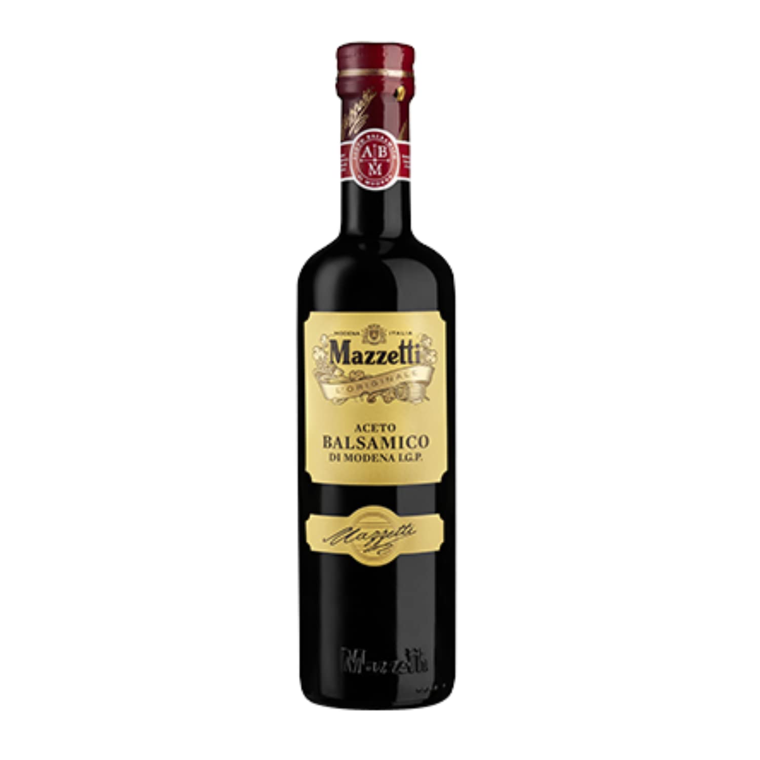 Mazzetti Tino Tipico Aceto Balsamico di Modena I.G.P. 12 botellas de 500 ml "una hoja de parra", el arte italiano de aderezo