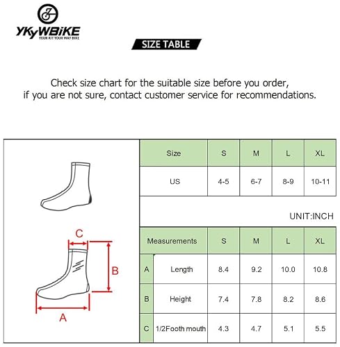 Ykywbike Cycling Shoe Covers Ultra Light Ykk Zipper, Bike Shoe Covers Waterproof, Dirt Resistant Easy To Clean Cycling Booties. #TOP6