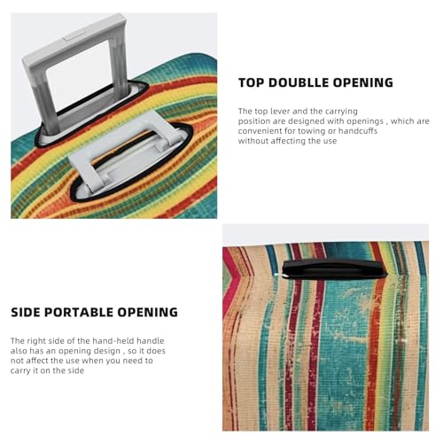Watercolor Mexican Serape Luggage Cover For Travel Suitcase Protector Fits 18-32 Inch Case Large4