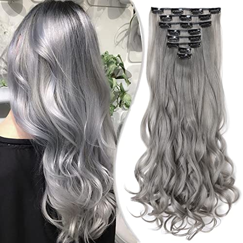 S-Noilite Extension Posticci Di Capelli Sintetici Clip 12PCS Lunga Lisci Per Donna 56 Cm - Biondo Scuro E Biondo Candido - Foto 1