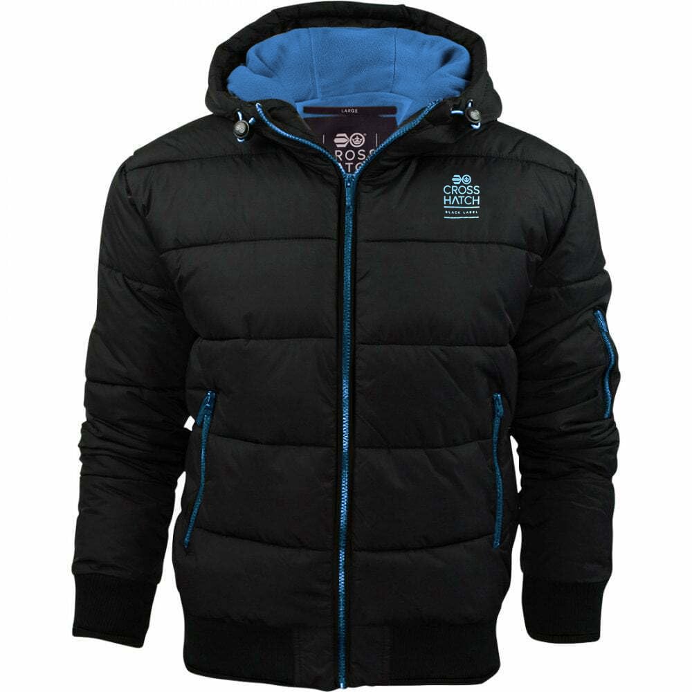 Mens Althorpe’ Quilted Padded Hood Jacket Fleece Lined Winter Coat.