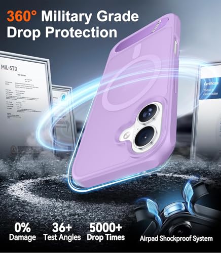Image of Magnetic Compatible with iPhone 16 Plus Case, [Built-in Invisible Kickstand][Compatible with MagSafe][Military Grade Shockproof] Slim Translucent Matte Phone Case for iPhone 16 Plus 6.7 inch