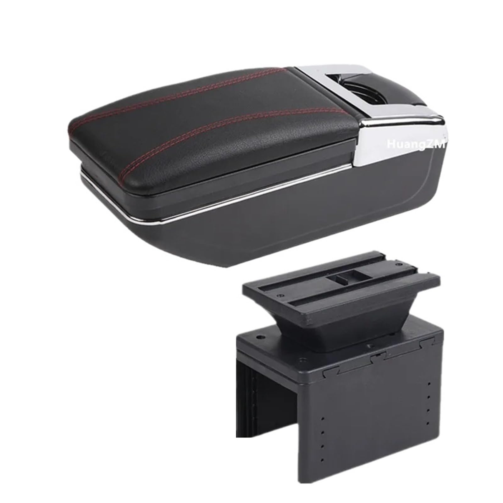 UMDJJU For Captur For Clio5 Car Armrest Box Central Storage Retrofit Interior Accessories Car Centre Console Armrest Box(A red line NO USB)
